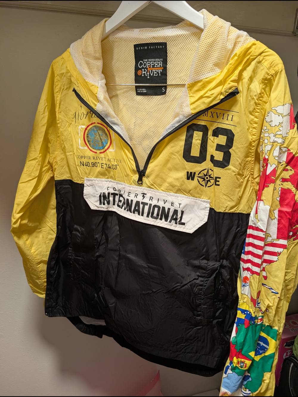 Copper Rivet Men’s Yellow & Black Windbreaker Jacket
